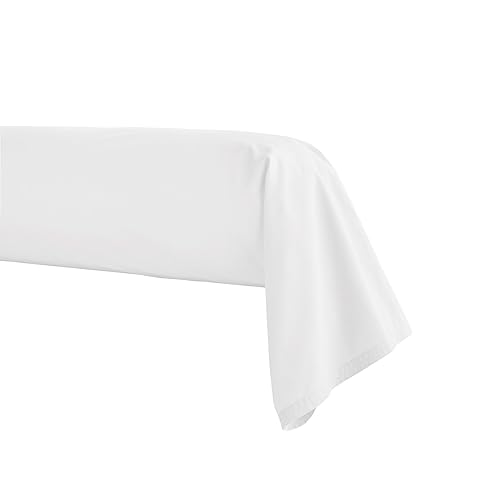Cotton Percale Bolster Bolster Pillow Cover White 43cm x 190cm Essix