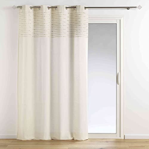 Douceur d'Intérieur, Curtain with Eyelets 140 x 240 cm Plain Cotton with Golden Sunset Cups