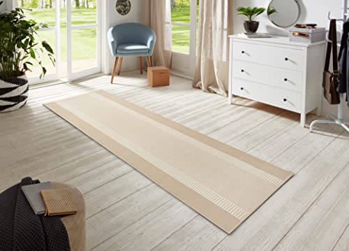 HANSE Home Rug Runner Band 80 x 350 cm - Carpet Runner Soft Short Pile Rug Modern Design Runner for Hallway, Bedroom, Children's Room, Bathroom, Living Room, Kitchen Decor Runner - Ivory