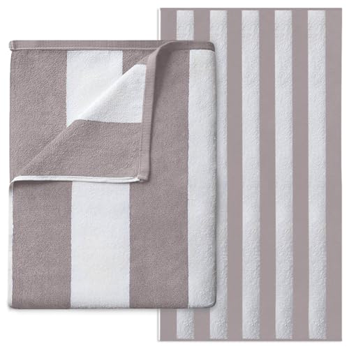 GC GAVENO CAVAILIA Microfiber Beach Towel Large - Super Absorbent Sand Free Beach Towels - Extra Large Beach Towel for Adults (100x200 cm) - Soft, Compact, Lightweight (1 Piece) - Light Grey