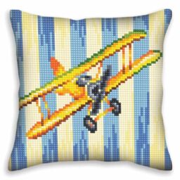 Collection D'Art 5400 Nostalgia Cross Stitch Cushion, Cotton, Multi-Colour, 40 x 40 cm