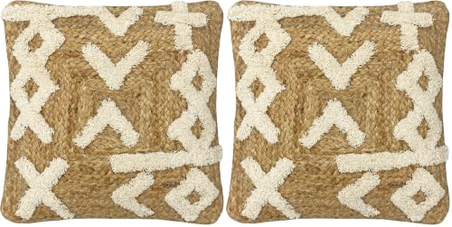 furn. Camfa Cushion Cover, Jute, Cotton, Natural (Pack of 2)