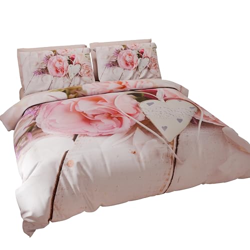 PETTI Artigiani Italiani - Single Duvet Cover Set 200 x 135 cm (1 Pillowcase 80 x 80 cm Included), Microfibre Duvet Cover Set with Country Chic Digital Print - Made in Italy