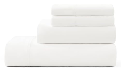UGG 01327 Alahna King Bed Sheets and Pillowcases 4-Piece Set Sleep in Luxury Machine Washable Deep Pockets Wrinkle-Resistant Silky Cooling Technology for All-Season Comfort, King, Snow
