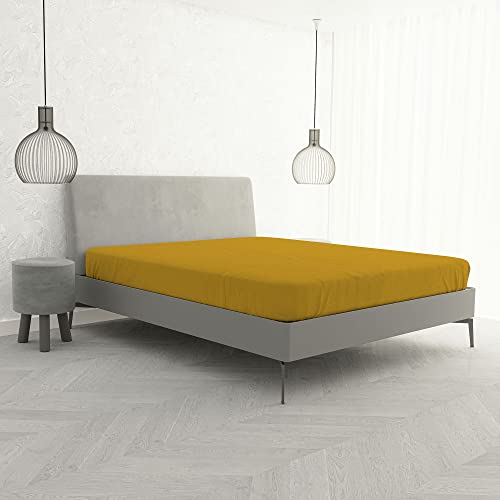 Ki-Osa by Matteo Bosio Fitted Bottom with Corners Sheet, King Size 170 x 200 cm ochre
