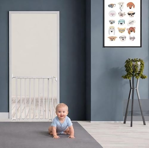 Safetots Chunky Wooden Baby Gate, Oatmeal, 63.5cm - 105.5cm, Screw Fit