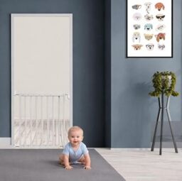 Safetots Chunky Wooden Baby Gate, Oatmeal, 63.5cm - 105.5cm, Screw Fit