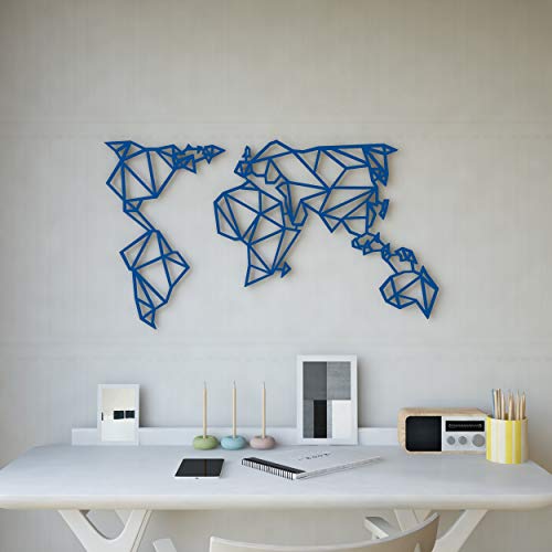 Homemania Wall Decoration, Steel, Blue, 100 x 0.3 x 58 cm