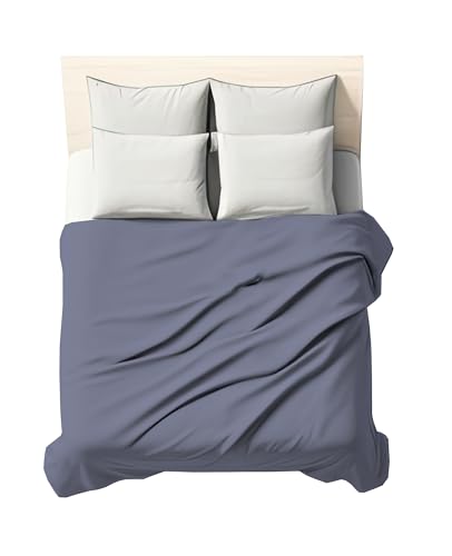 Double Bed Sheet in Plain Colour, 100% Cotton Percale 200 Thread Count, 260 x 290 cm, 1 Piece, Flat Sheet (Top Sheet Only)