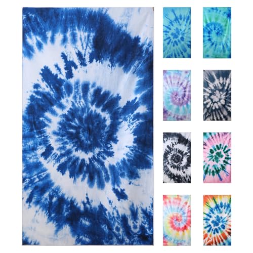 "Jessy Home 4 Pack Large Beach Towel Set,40""X70"" Oversized Spiral Beach Towels,Sand Free,Soft & Quick Dry Absorbent,Multi-Color Towel for Beach Travel Swim & Stylish Cover Up-Blue White"
