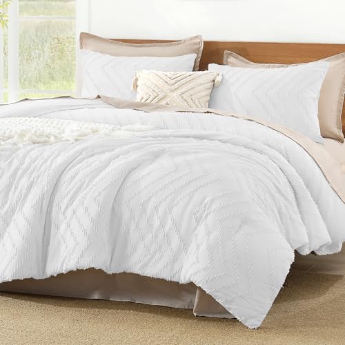 Litanika White Full Comforter Sets, Lightweight Fluffy Bedding Comforter Sets for Bed, 3 Pieces Down Alternative Comforter Bed Set Gift Choice (79x90Inches, 1 Comforter and 2 Pillow Shams)