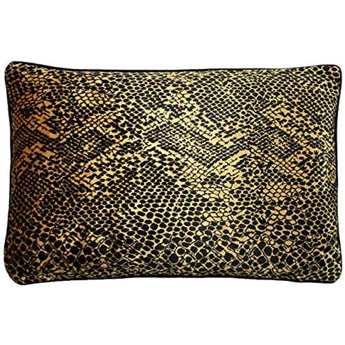 Paoletti Python Polyester Filled Cushion, Polyester, Gold