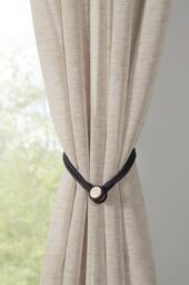 Gardinia 47cm Magnetic Tieback Cord for Curtains and Curtains with Magnet for Easy Attachment - Black