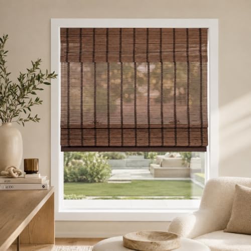 "CHICOLOGY Home, Roman Bamboo Patio, Blinds, Window Shade, 36"" W X 64"" H, Bear"