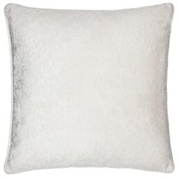 Paoletti Lustre Velvet Polyester Filled Cushion – Crushed Velvet Luxury Textured Piped Edge Decorative Pillow (Ivory – 50x50cm)