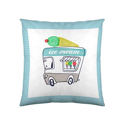 NATURALS Cars Surf Cushion Cover, White, Unfilled