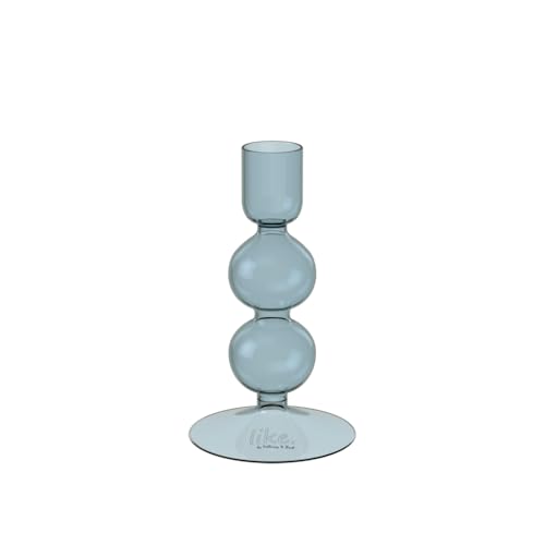 like. by Villeroy & Boch - Like Home Blue Ice Candleholder, Elegant Glass Taper Candle Holder, Modern Home Decoration