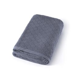 Pure Cotton 1-Piece Jacquard Combed Cotton Bath Towel 570 GSM – Oeko-TEX Certified – Washable at 40°C – Absorbent Bath Towel 90 x 180 cm – Grey Blue