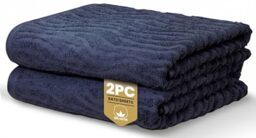 Rapport Home Safari Bath Sheets 2 Pack - Midnight Blue - 90x140cm - Luxurious 500GSM 100% Cotton - Oeko-Tex Certified Absorbent & Soft Bathroom Towels