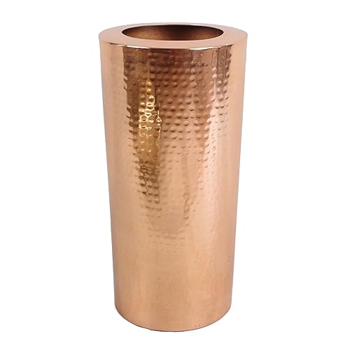 Leaf Design UK Large Hammered Metal Vase, Copper, 15cm x 30cm
