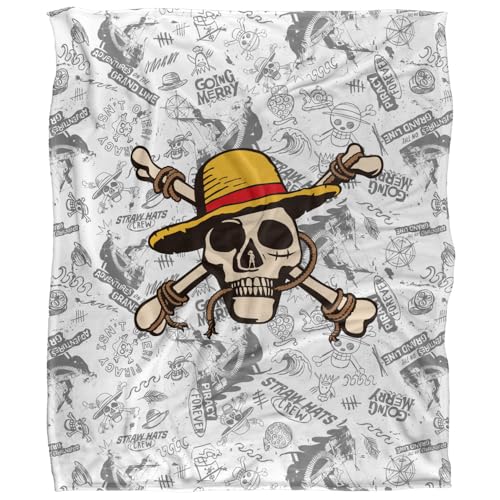 One Piece Straw Hat Skull And Crossbones Silky Touch Super Soft Throw Blanket 152 X 127 Cm