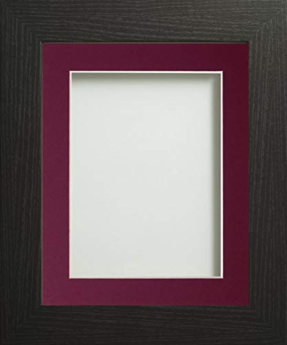 Frame Company Watson Black Picture Photo Frame fitted with Perspex, 20x16 inch with Plum Mount for image size 15x10 inch