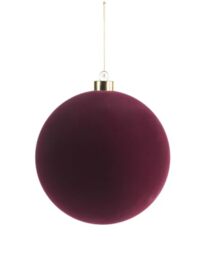 Burgundy Velvet Christmas Bauble 15 cm, Extra Large Tree Ornament