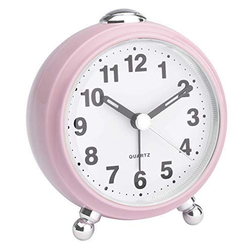 TFA Dostmann Analog Travel Alarm Clock with Silent Hands Retro Alarm Clock Plastic Pink (L) 83 x (W) 53 x (H) 92mm
