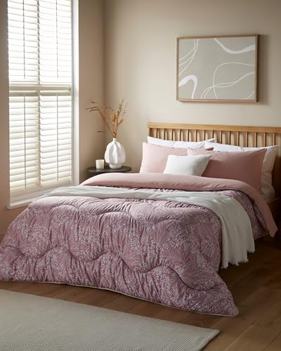Night Lark Coverless Duvet and Pillowcase Set, Autumn Collection – Coverless Duvet Double 10.5 Tog with Advanced Smartfil® Fibre, Machine Washable, Hypoallergenic – Linear Leaf, Double Bed Size
