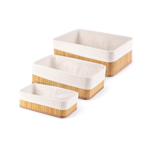Compactor Bamboo Baskets L/M/S 33x23x12/29x19x10/25x15x8 cm, Set of 3