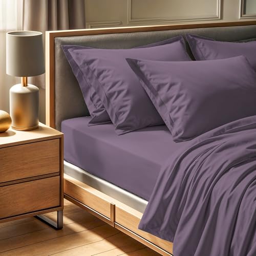 Premium Ranforce King Fitted Sheet (160 x 200 + 30 cm), Dusty Rose, 100% Cotton, 145 Thread Count - Machine Washable at 30°C - Soft & Durable Bedding