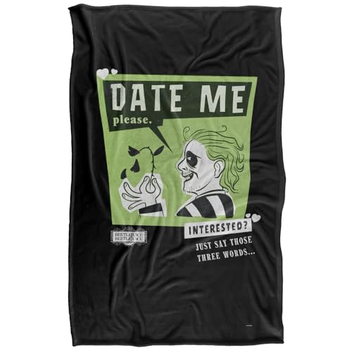 LOGOVISION Beetlejuice 2 (2024) Beetlejuice Beetlejuice Date Me Silky Touch Super Soft Throw Blanket 91 x 147 Cm