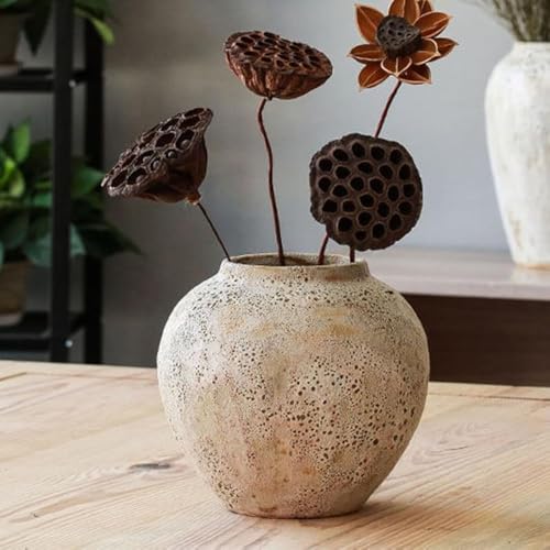 YSNCIDAN Ceramic Vase,Farmhouse Tall Vase,Rustic Home Deco Pottery, Minimalist Nordic Boho Style for Living Room,Pampas Grass,Enterway,Table Decoration,Gift