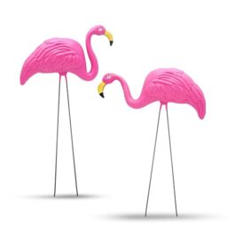 "4E's Novelty 2 Pink Flamingos Yard Decorations - Extra Large 24"" Flamingos Yard Ornaments - Pink Flamingos for Yard Sculptures & Statues - Lawn Flamingos Outdoor Garden Decor, Weather Resistant"