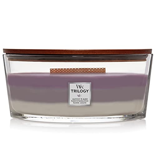 WoodWick Ellipse Trilogy Scented Candle with Crackling Wick - Amethyst Sky - Up to 50 Hours Burn Time