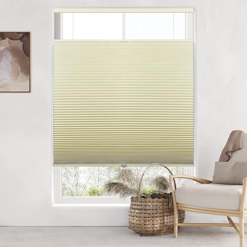 "LazBlinds Top Down Bottom Up (TDBU) Cordless Cellular Shades, Blackout Light Blocking Honeycomb Shades Thermal Insulation Noise Reduction Blinds for Windows, 36"" W x 64"" H, Cream"
