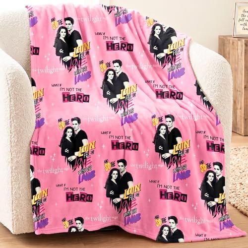 Franco Blanket Twilight The Saga Bella & Edward Design, 178x50 mm, Soft and Lightweight Plush Blanket for Sofa, Bed and Travel, Officially Licensed Product