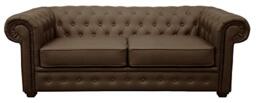 Chesterfield Style Venus Sofa 3 Seater 2 Seater Armchair Brown Faux Leather (2 Seater)