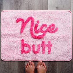 Nice Butt Bath Mat Pink Bum Funny Cute Bathroom Rugs Peach Blush Rug Shower Funny Bathroom Decor for Girls Fun Cute Bath Mat Non-Slip Washable