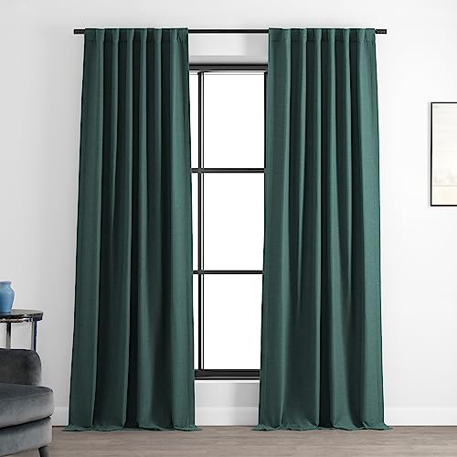 HPD Half Price Drapes Bellino Room Darkening Curtains 108 Inches Long Curtains for Bedroom & Living Room (1 Panel), 50W x 108L, Bayberry Teal