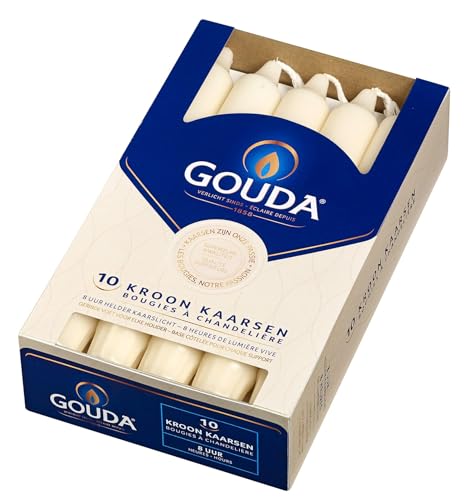 Gouda Crown Candle Ivory 200/24, 10 Piece