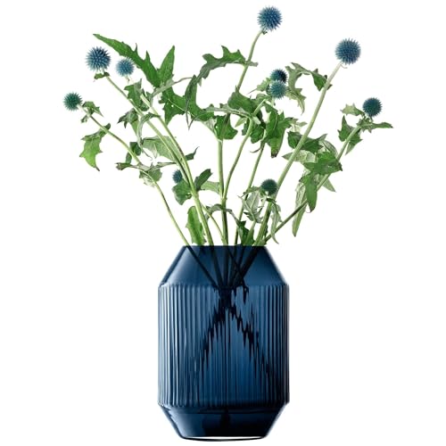 LSA International Rotunda Lantern/Vase H26cm Sapphire- 1 Unit - Mouthblown & Handmade Glass - RT11