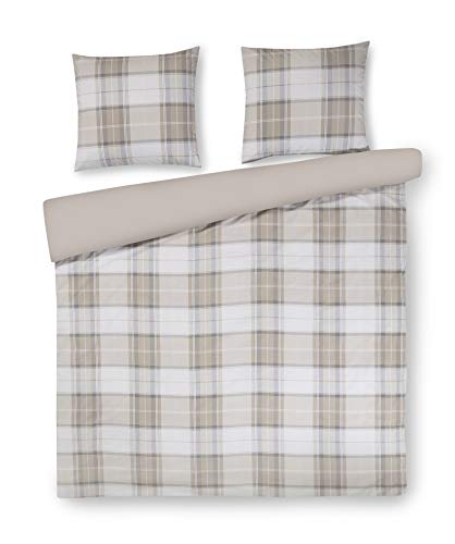Papillon Portland Duvet Cover Sand, Cotton, 200 x 200/220 cm