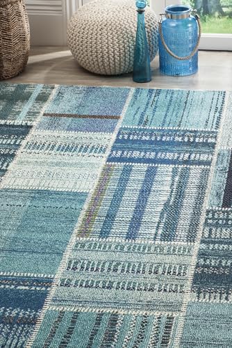 Safavieh Boho Chic Indoor Woven Rectangle Area Rug, Monaco Collection, MNC215, in Multi, 201 X 279 cm for Living Room, Bedroom or Any Indoor Space