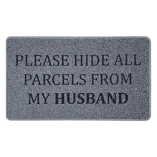 Nicoman Funny Novelty Door Mat Gift Doormat 'Please HIDE All Parcels From My Husband' (75x45cm/29.5x17.7inches)