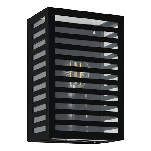 Eglo Outdoor wall Light Alamonte 3, Outdoor wall lamp Made of Metal in Black, Outdoor wall spot, Porch Lighting with E27 Socket, IP44