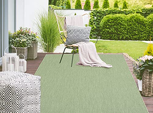 Mia's Teppiche Lara In- and Outdoor Rug, Flat Fabric, 80x150 cm, Green