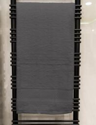 Jenny Sesal Large Plain Bath Towel 90 x 140 cm Soft Sponge from Portugal (Dark Grey)
