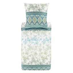 Bassetti Agrigento 9325850 Bed Linen + 1 Pillowcase 100% Cotton Satin Olive Green V1 Dimensions: 155 x 220 cm + 1 K 80 x 80 cm
