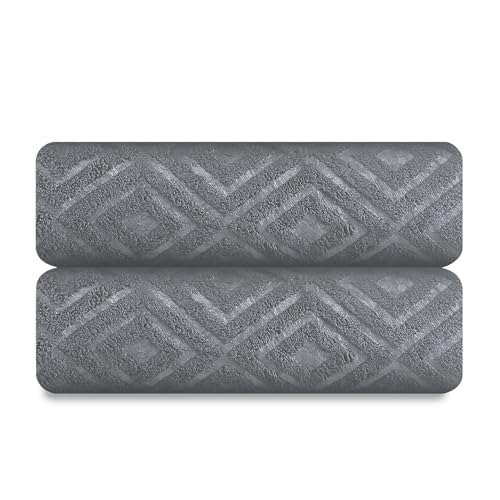 "Smuge 2 Pack Hand Towels Set - 16"" x 31"" Highly Absorbent Quick Dry 100% Microfiber,Ultra Soft Hand Face Towel Set for Bathroom, Gym, Shower, Hotel(Dark Gray)"